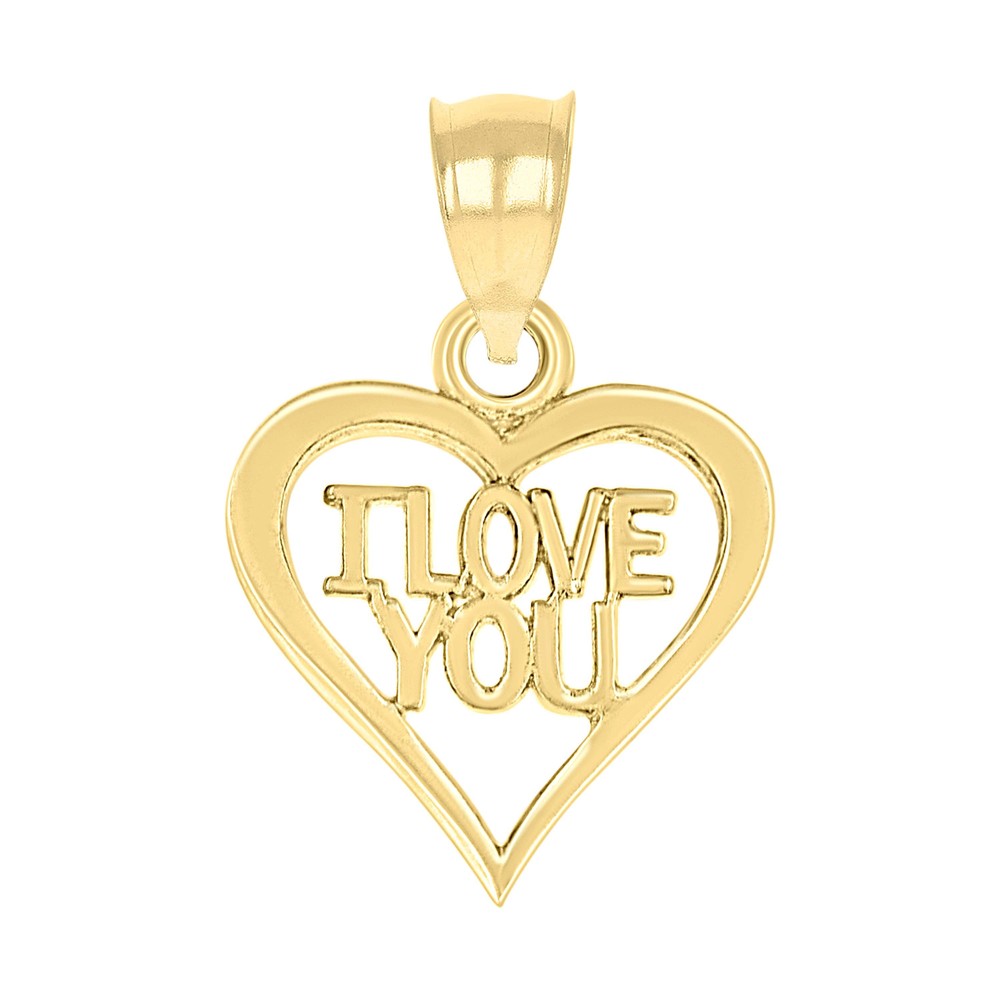 10kt 10k Yellow Gold Womens I Love You Heart Charm Pendant